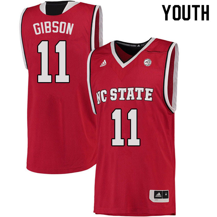 Youth #11 Jaylon Gibson NC State Wolfpack College Basketball Jerseys Sale-Red